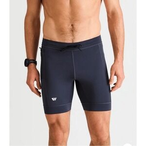 Wolaco North Moore Compression Shorts Navy Blue Multi Pocket Men's S Small